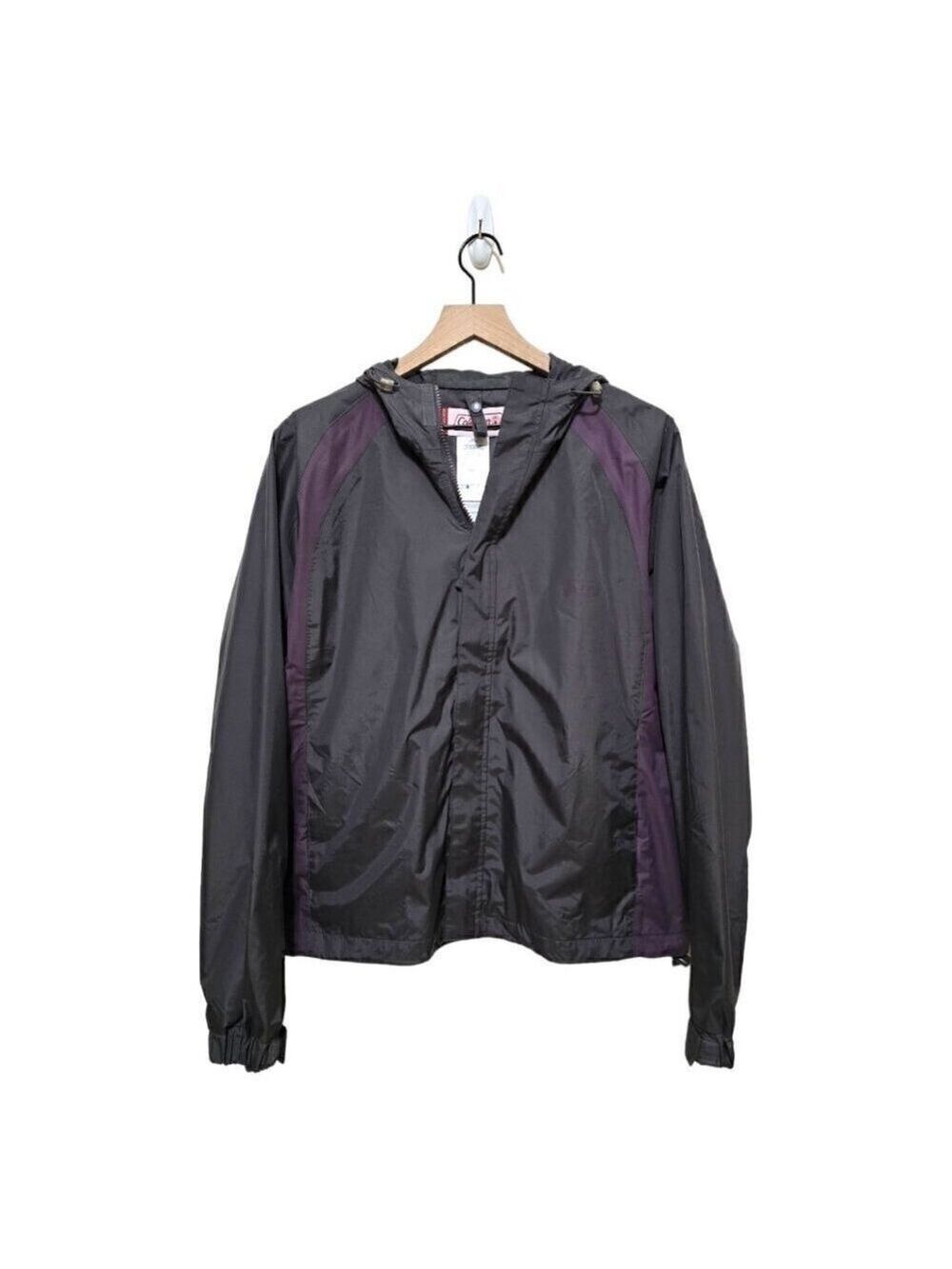Coleman Purple & Gray Nylon Hooded Windbreaker Rain Jacket Sz S/M
